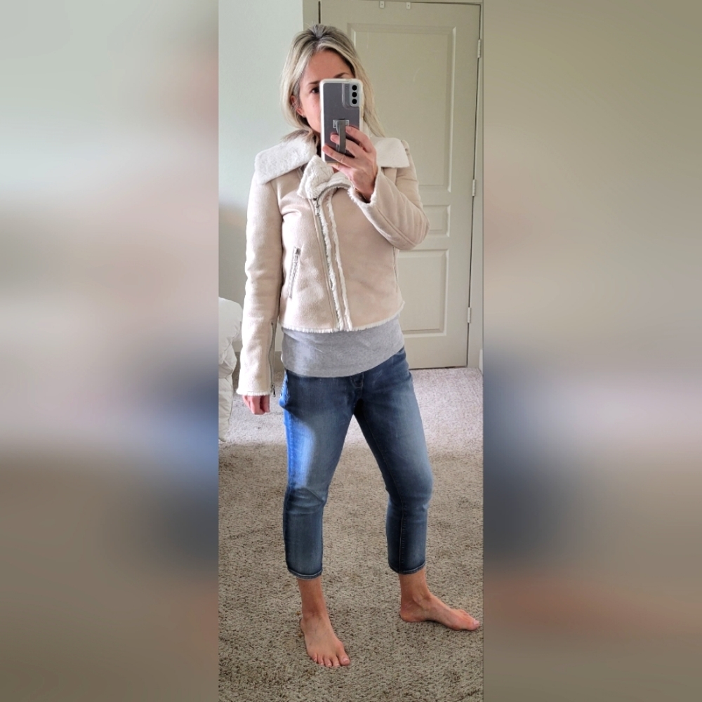 Faux Fur Lined Suede Aviator Jacket by FOREVER 21 - Picture 13 of 15